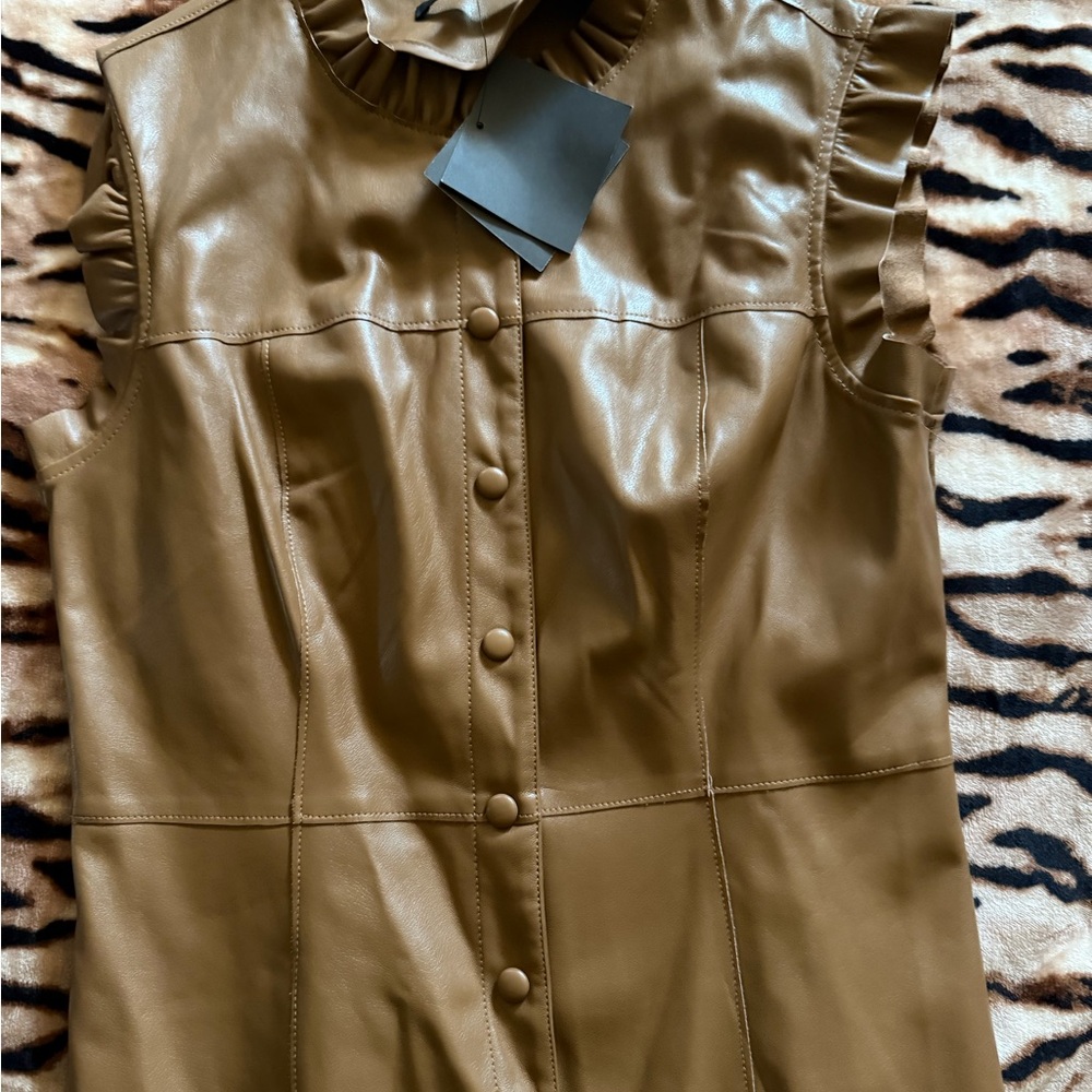 Marc New York Tan Faux Leather Top